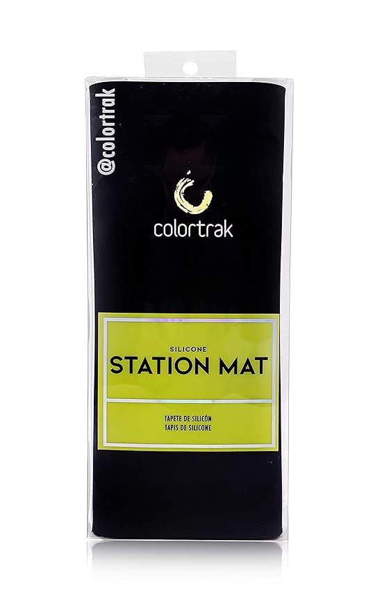 Colortrak Heat-Resistant Styling Station Mat, Silicone Mat Prevents Work Surfaces from Heat Damage of Styling Tools, Prevent Tool from Falling or Slipping, Black, 9 x 11 inches