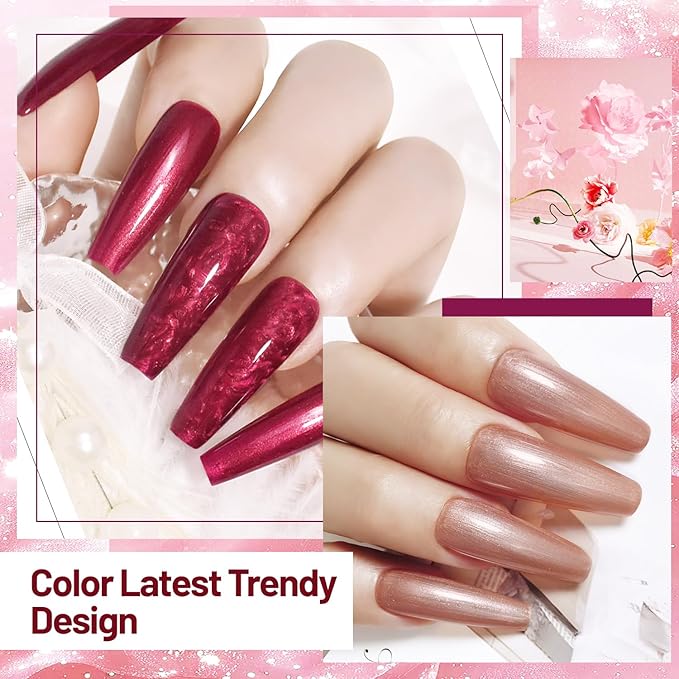 10ml Glitter Nail Polish Set 6 Colors Glitter Red Glitter Pink Glitter White Nail Polish Set for Nail Art