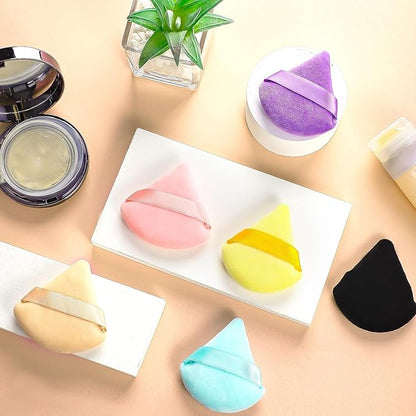 Pimoys 6 Pieces Powder Puff Soft Makeup Sponge Triangle Make Puff for Face Powder Cosmetic Foundation Sponge Beauty Makeup Tool, MultipleColors