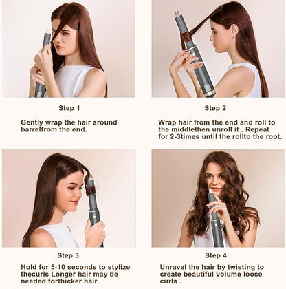 5 in 1 Hair Dryer Brush Hot Air Curling Brush Negative Ion Air Styler