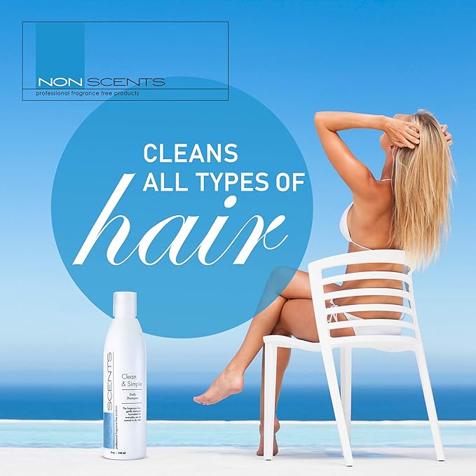 Nonscents Original Formula Fragrance Free Shampoo, Hypoallergenic for All Hair Types, Hydrating & Moisturizing Unscented Shampoo for Dry Scalp with Keratin and Silk Amino Acids Made in USA