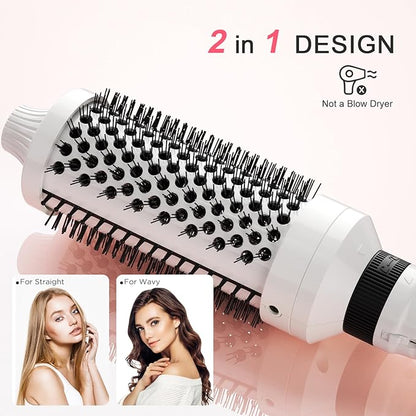 K&K 3 in 1 Thermal Brush Set, Ceramic Hot Brush, Fast Heating Curling Wand for Short, Medium & Long Hair, 5 Temperature Adjustment, Dual Voltage