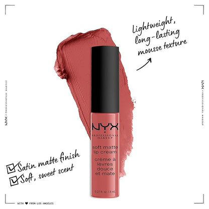 NYX PROFESSIONAL MAKEUP Soft Matte Lip Cream, Lightweight Liquid Lipstick - Zurich (Matte Muted Rose) (Pack of 2)