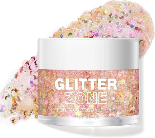 Holographic Body Glitter Gel - Cosmetic-Grade, Color Changing Halloween Glitter Makeup for Face, Body, and Hair, Safe and Easy to Use, Perfect for Festivals Parties (06 Dreamy Galaxy)