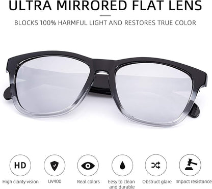 COLOSSEIN Sunglasses Womens,Classic Square Frame UV400 Mirrored Lens,Sunglasses Fit For Beach,Vacation,Driving