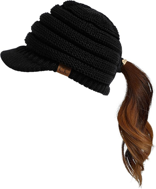 C.C Hatsandscarf Exclusives Women's Ribbed Knit Hat with Brim (YJ-131)(YJ-2023)