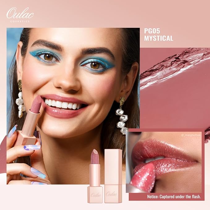 Oulac Moisturizing Pink Lipstick Set - 2PCS Vegan Tinted Lip Balm with Nourishing & Hydrating Formula for Soft, Radiant Lips, PG03+PG05
