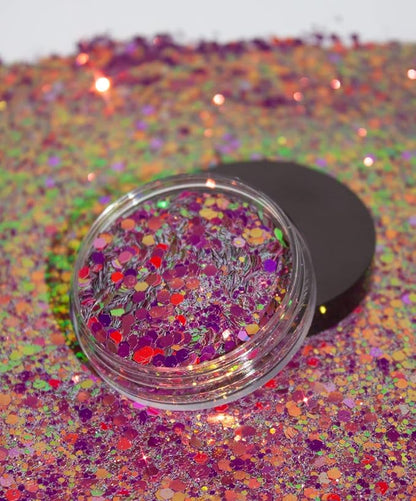 KARIZMA Galaxy Dust Body Glitter - 10g Chunky Face, Hair, and Eye Glitter for Women - Rave and Festival Accessories, Cosmetic Makeup - Loose Set