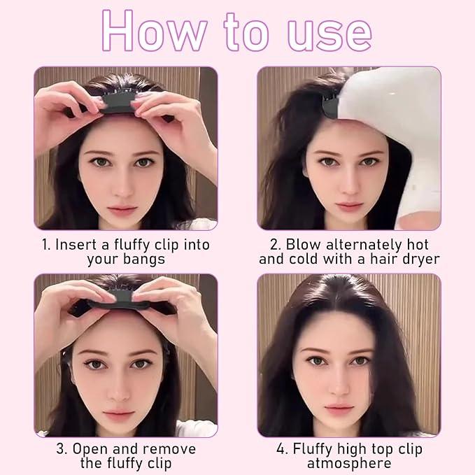 2Pack Hair Volume Clips,Volume Hair Clips for Fluffy Bangs, Easy High Crown Volumizing Hair Clips for Women，Root Clips for Curly Hair Volume Tool Natural Voluminous Look. (normal,Pink)