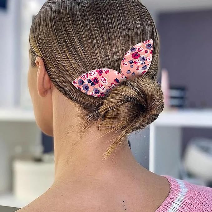 4 Pcs Deft Bun Maker French Twist Rabbit Ear Bun Twister Flower Flexible Quick Hair Styling Accessories for Women Girls