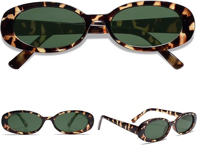VANLINKER Polarized Retro Oval Sunglasses for Women and Men Small 90s Style VL9580