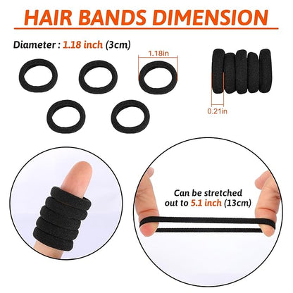 120 Pcs Baby Hair Ties, Cotton Toddler Hair Ties for Girls and Kids, Small Seamless Hair Bands Elastic Ponytail Holders(Black)