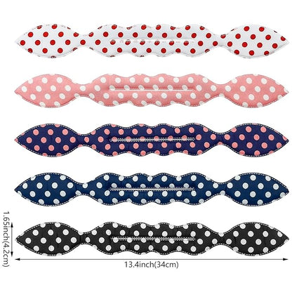 5 Pcs Deft Twist Maker French Donut Polka Dot Flexible Hair Styling Accessories - Rabbit Ear Bun Twister for Women Girls