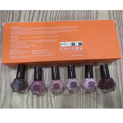 modelones Jelly Nail Polish of 6 Colors Sheer Nude Mini Nail Polish Set Natural Jelly Red Pink Brown Colors Quick Dry Nail Polish Kit for DIY Easter Nail Art Salon Home Gift for Women Girl