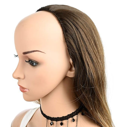 24“ Long Wavy Clip in Half Head Tied Wig Japanese Synthetic fibers Hair Extensions For Women 210g （9-7-2#）