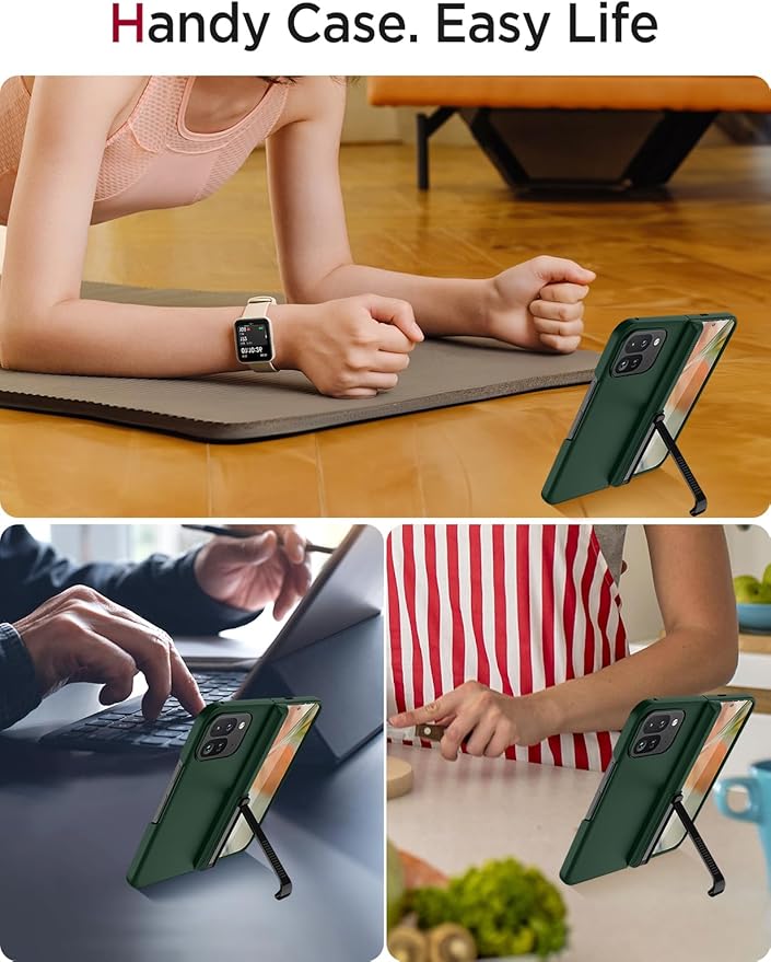 Miimall Shockproof Cases for Pixel 9 Pro Fold, [Kickstand & Hinge Protection][All-Inclusive Protection] Anti Drop Rugged Case for Google Pixel 9 Pro Fold 5g Phone Case, Dark Green