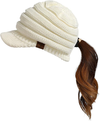 C.C Hatsandscarf Exclusives Women's Ribbed Knit Hat with Brim (YJ-131)(YJ-2023)