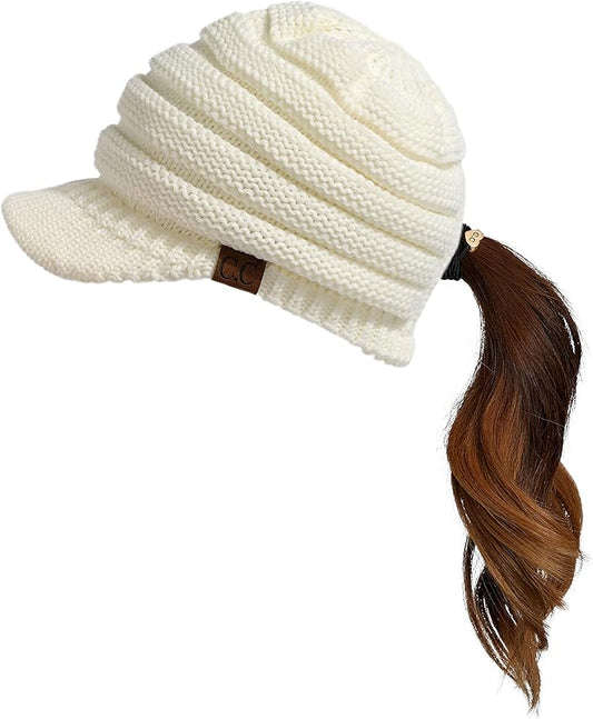 C.C Hatsandscarf Exclusives Women's Ribbed Knit Hat with Brim (YJ-131)(YJ-2023)