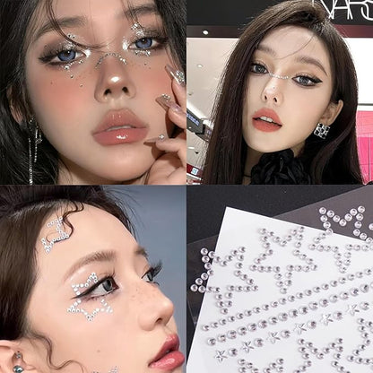 NOOEPC Face Gems Hair Gems, Self-Adhesive Face Jewels Eye Jewels Rhinestones DIY Face Gems Stick on, Hair Body Rhinestones Gems Crystals Pearls for Face Eyes Makeup Body, Crafts