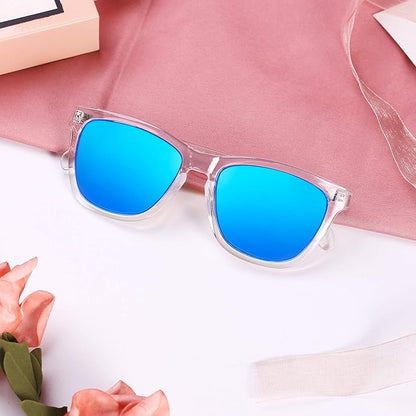 COLOSSEIN Sunglasses Womens,Classic Square Frame UV400 Mirrored Lens,Sunglasses Fit For Beach,Vacation,Driving