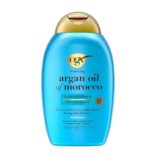 OGX Renewing + Argan Oil of Morocco Conditioner, Repair Conditioner & Argan Oil Helps Strengthen & Repair Dry, Damaged Hair, Paraben-Free, Sulfate-Free Surfactants, 13 fl. oz