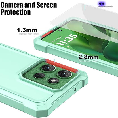 Ailiber Phone Case for Motorola Moto G Stylus 2025, Moto G Stylus 5G 2025 Screen Protector, Dual Layer Protection, Shockproof Corners TPU Bumper, Military Grade Rubber Cell Phone Cover-Mint Green