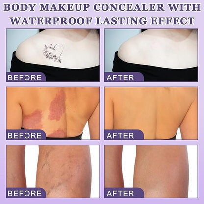 2PCS Body Coverage Perfector, All Over Complexion Perfector, Tattoo Cover Up Makeup, Waterproof and Lasting Effect for All Skin Types