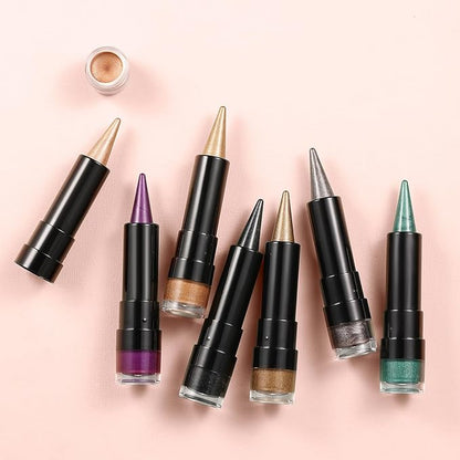 2-in-1 Gradient Eyeliner & Eyeshadow Stick Combo, Shimmer & Matte Cream Eyeshadow Pencil, Waterproof & Smudge-Proof, Long-Lasting Eye Makeup, Metallic & Neutral Shades (#07 Midnight Sapphire)