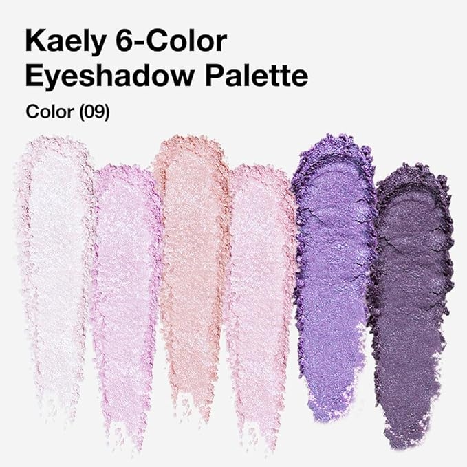 6-Color Purple Eyeshadow Palette – Matte & Shimmer Purple Shades, Glitter Eyeshadow, Travel-Friendly Mini Palette with Built-in Mirror, Perfect for Eye Makeup (09#)