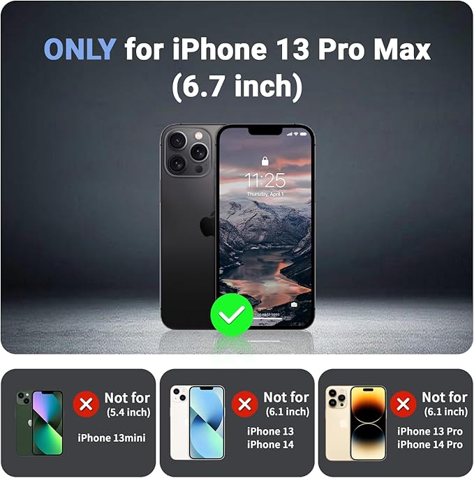 for iPhone 13 Pro Max case, [Compatible with MagSafe][Military Grade Drop Protection][Heavy Duty Protection][Non-Slip][Shockproof] with 2-Layer Durable Bumper Phone Case 6.7''-Black