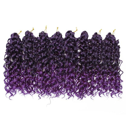 8 Packs Curly Crochet Hair GoGo Curl Crochet hair for Black Women Deep Wave Braiding hair,Synthetic Bohemian Crochet Braid Water Wave Crochet hair Extensions (Purple, 14inch)