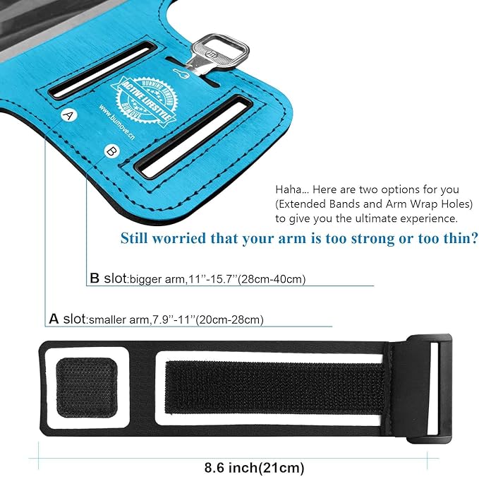 Pixel 9 Pro XL /8 Pro/7 Pro Armband, BUMOVE Gym Running Workouts Sports Phone Arm Band for Google Pixel 9 Pro XL, 8 Pro, 7 Pro, 6 Pro, with Card Holder (Blue)