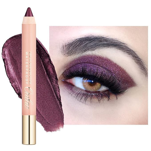 Oulac Waterproof Eye Pencil Glitter- Highly Pigmented Eyeshadow Stick Smooth and Long Lasting, Shimmering Glitter Finish, Blendable Eyes Makeup, Vegan Beauty 3.8g, (12) Lilac Fairy