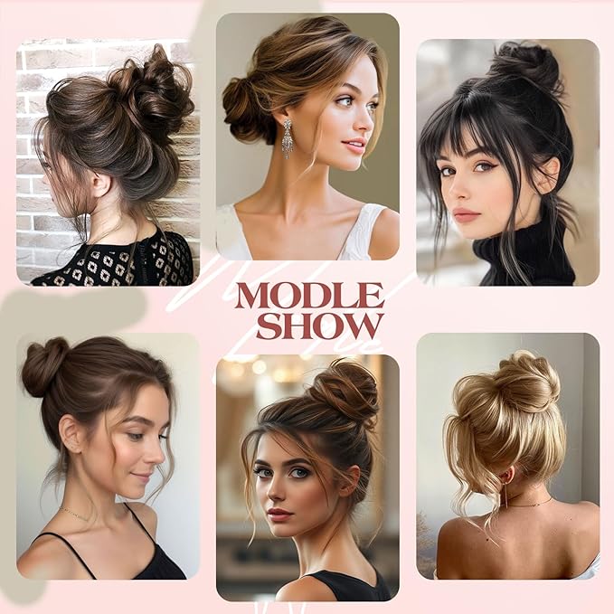 1PCS Messy Bun Hair Piece Human Hair Natural Curly 100% Real Human Hair Chignons Scrunchies Hair Fluffy Hair Buns for Women Bun Donut Updo Hair Pieces Bun Extension (#27 Honey Blonde)