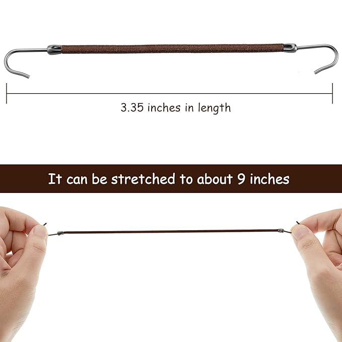 15 Pieces Elastic Hook Hair Tie Styling Ponytail Holder Hooks Cord for Curly Long Hair(Brown)