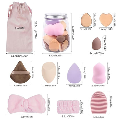 MAANGE Makeup Brush Set, 51 Pcs Makeup Tool Set Premium Synthetic Foundation Powder Concealers Eye shadows Blush Makeup Brushes (Pink)