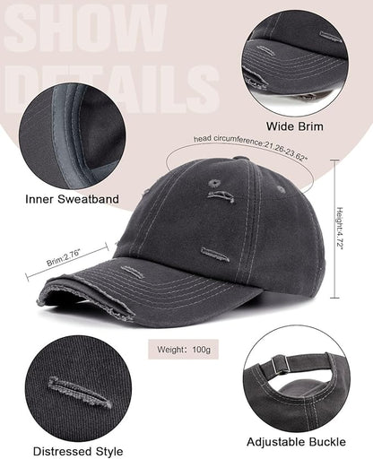 Century Star Baseball Caps for Men Womens Baseball Hat Distressed Cotton Dad Hat Summer Adjustable Golf Runing Hat
