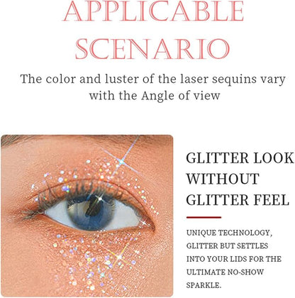 Go Ho Chameleon Baby Pink Body Glitter Gel,Color Changing Light Pink Face Glitter,Holographic Fine Chunky Sequins Glitters,Reflective Sparkly Festival Rave Accessories