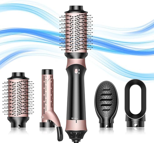 4 in 1 Hair Dryer Brush, Blow Dryer Brush for Hair Styling, Thermal Brush Hot Air Brush and Volumizer with Round Brush Blow Dryer, Hair Straightening Brush, Curling Brush, Hair Styling Tools
