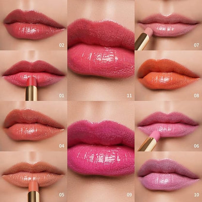Oulac Watermelon Pink Lipstick - Moisturizing Lip Stick Glossy Tinted Lip Balm, Sheer Shine Juicy Finish, Lightweight and Hydrating Formula for Dry Lip Care, Vegan 2.2g/0.07oz (11)