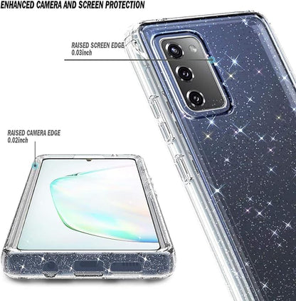 NZND Case for Samsung Galaxy S20 FE 5G with [Built-in Screen Protector], Full-Body Protective Shockproof Rugged Bumper Cover, Impact Resist Phone Case (Crystal Glitter Clear)