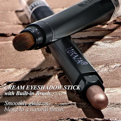 Neutral Eyeshadow Stick Makeup Set, Brown Nude Metallic Shimmer Matte Cream Eye Shadow Eyeliner Brightener Pencil Crayon - BROWN CANYON