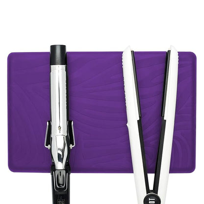 Heat Resistant Station Mat for Hair Straightener, Flat Iron, Curling Iron and Hot Styling Tools (1 Pack (Purple))