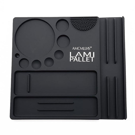 Silicone Palette for Lash Lift Brow Lamination Palette,Silicone Palette for Lash Lift and T-int 9 Function Tray for Eyelash Lifting Brow Lamination,DIY Tint Mixing Tool for Perming Lashes (Black)