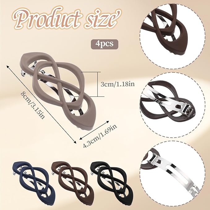 4Pcs Hair Barrettes for Women Flat Hair Clips French Hair Claw Clips for Girls Vintage Hair Clicps for Thick Thin Long Short Hair Stylish Hair Accessories for Women Gifts