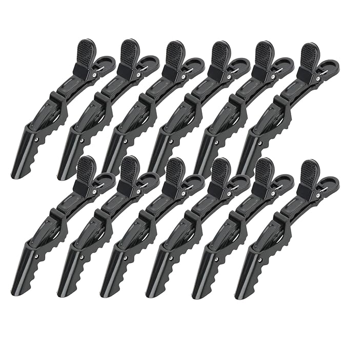 12Pcs Black Hair Clips for Styling Sectioning, Alligator Hair Clips Salon Hair Clips Professional Alligator Clips for Hair, Hair Styling Clips Hair Accessories for Women