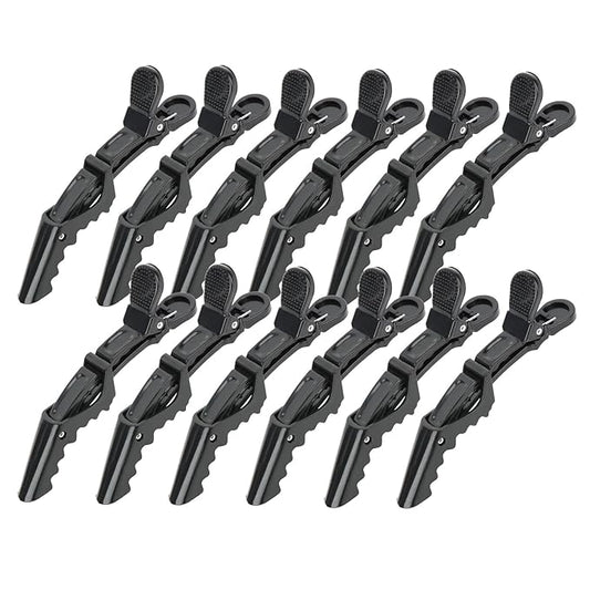 12Pcs Black Hair Clips for Styling Sectioning, Alligator Hair Clips Salon Hair Clips Professional Alligator Clips for Hair, Hair Styling Clips Hair Accessories for Women