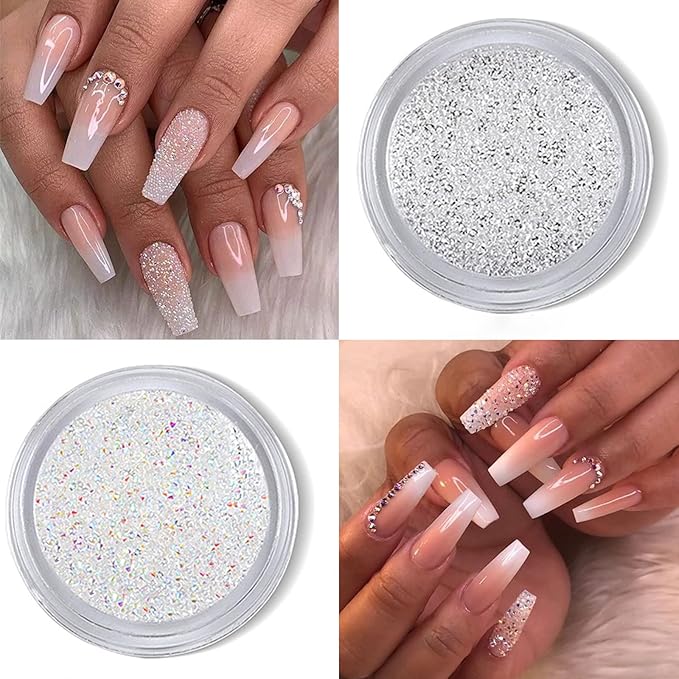 4 Boxes Flatback Rhinestones and Pearls Nail Charms for Acrylics - Crystals, Half Rounds, and Accessories for DIY Nail Art Decor