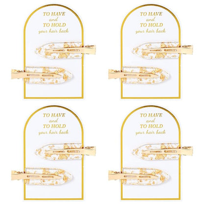8PCS No Bend No Crease Gold Glitter Makeup Creaseless Hair Clips - Styling Hair Accessories for Bride, Women & Girls