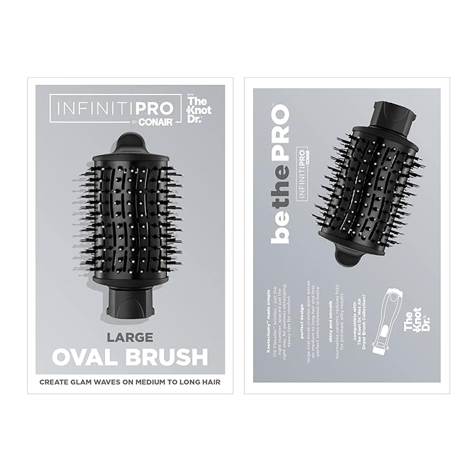 Conair INFINITIPRO BY CONAIR Large Oval Brush, Create Glam Waves on Medium to Long Hair, Compatible with INFINITIPRO BY CONAIR The Knot Dr. Dryer Brushes